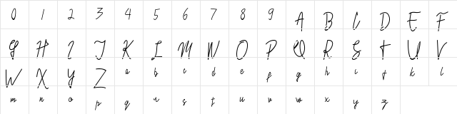 Masyasih Regular  glyph index