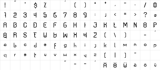 Trancet Normal  glyph index