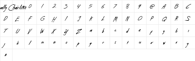 Svengally Charlotte Regular  glyph index