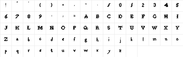 Martha_stapleton Regular  glyph index