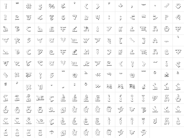 Homeworld Translator Shadow Shadow  glyph index