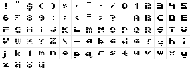 Litebrite 1975 Regular  glyph index