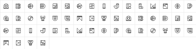 Bonjour Linear Regular  glyph index