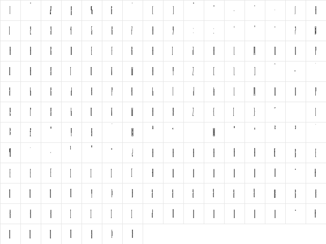Long Rider Regular  glyph index