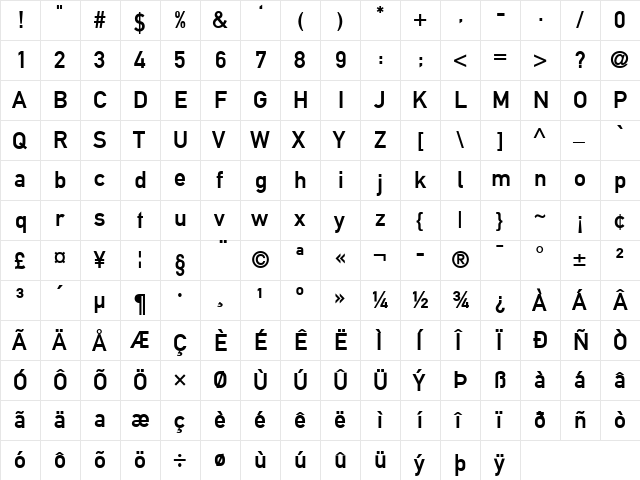 Alte DIN 1451 Mittelschrift gepraegt Regular  glyph index