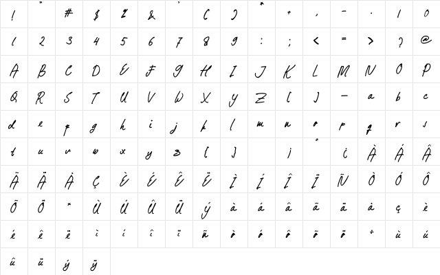 Baby Mollusca Regular  glyph index