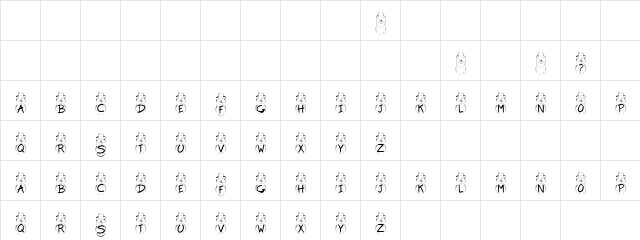 Ice Bunny Regular  glyph index