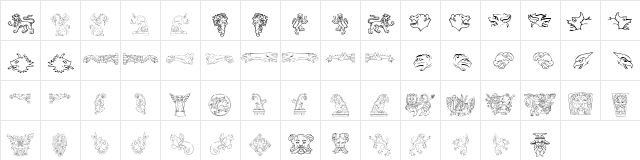 Monsters of Stone Regular  glyph index