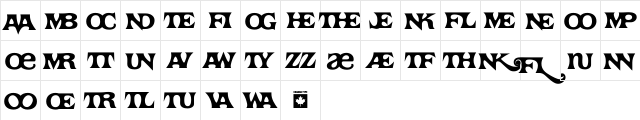Tomato Ligatures Regular  glyph index