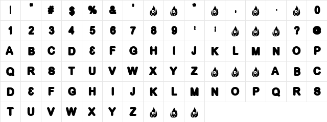 Metal Guru Regular  glyph index