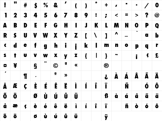 Living 2 Regular  glyph index