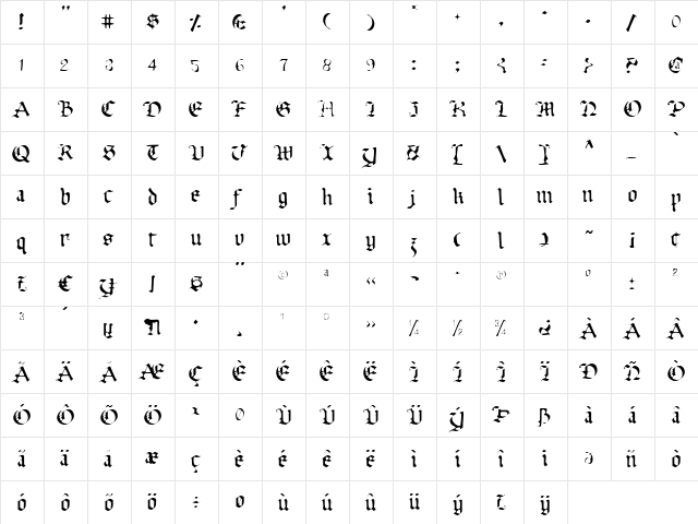 Uberh&#56946&#57189 Light Light  glyph index