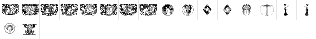 Women Regular  glyph index