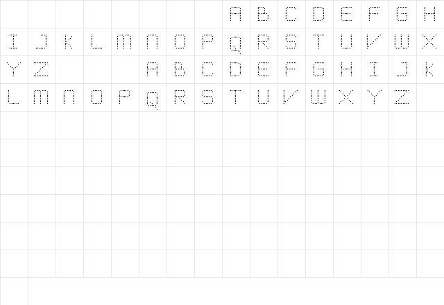 Meticulous Round Regular  glyph index