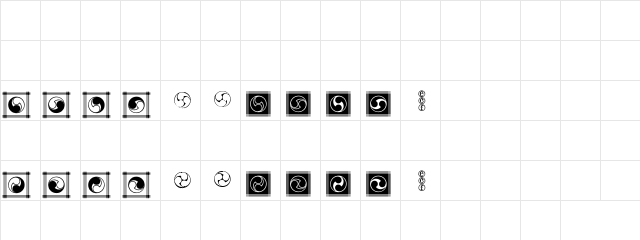 genji eval Regular  glyph index