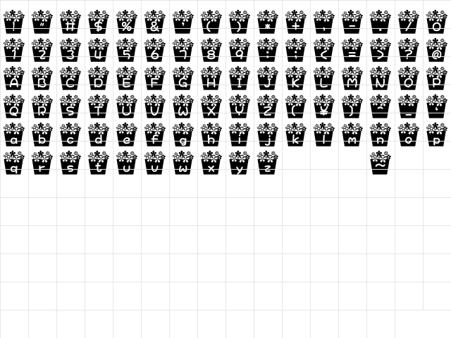 flower_font Regular  glyph index