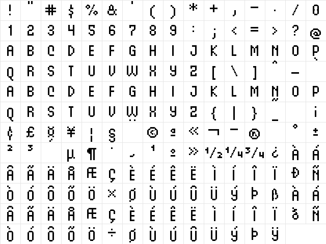 UF Android Menu Regular  glyph index