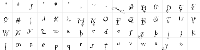 Hourglass Regular  glyph index