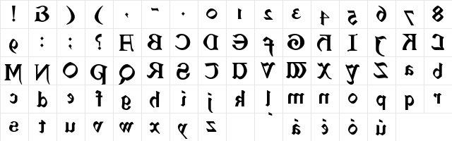 Enchantment backwards Regular  glyph index