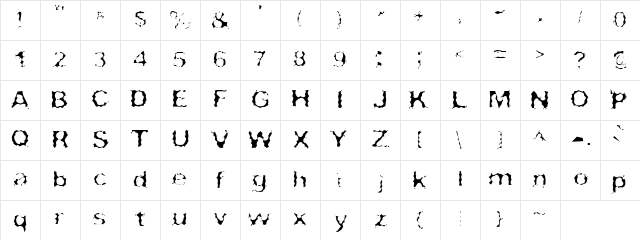 Surf Punx Light  glyph index