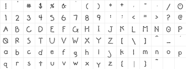 DJ Applique Regular  glyph index