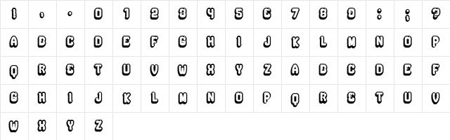Rockefeller 3D Hollow Flat Regular  glyph index