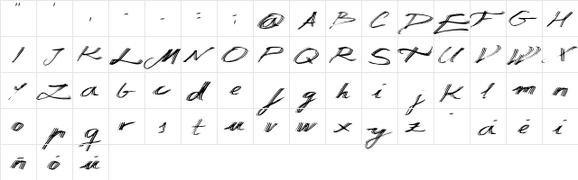 Manuscripta Regular  glyph index