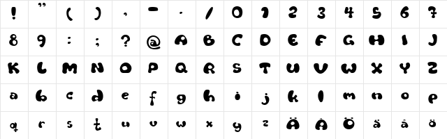 Flat tyre Regular  glyph index