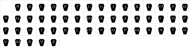 101! Vase Regular  glyph index