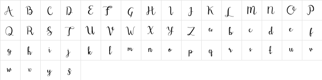 Shefilla Regular  glyph index