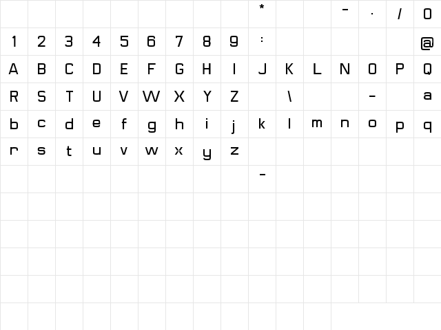 arfur Regular  glyph index