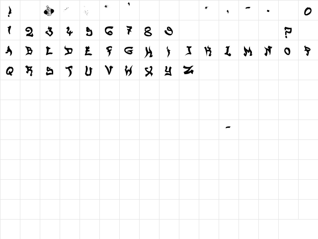 Lower East Side Bold Regular  glyph index