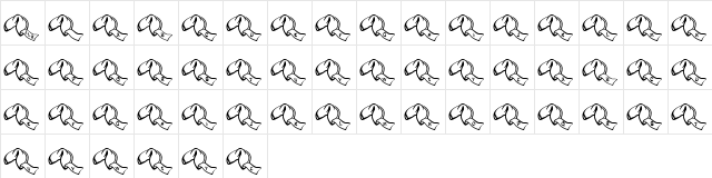 JLR Fortune Cookies Regular  glyph index