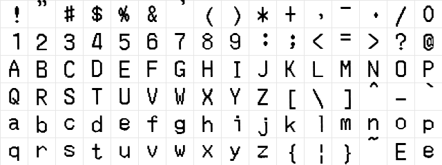 Merchant Copy Doublesize Regular  glyph index
