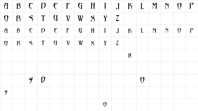 Abaddon!" Regular  glyph index