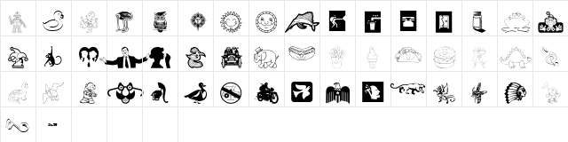 Animations Regular  glyph index