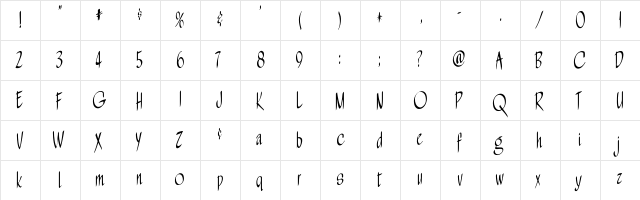 A&S Wizard Regular  glyph index