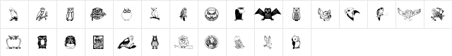 CarstensOwls Regular  glyph index
