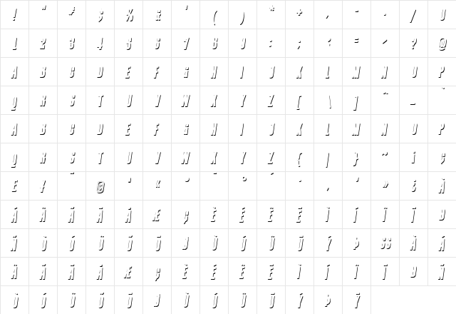 Containment Shade  glyph index