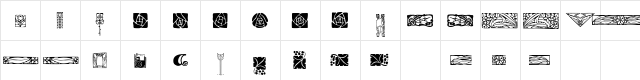 ArtsAndCrafts Ornaments  glyph index