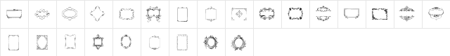 Vintage Frames 14 Regular  glyph index