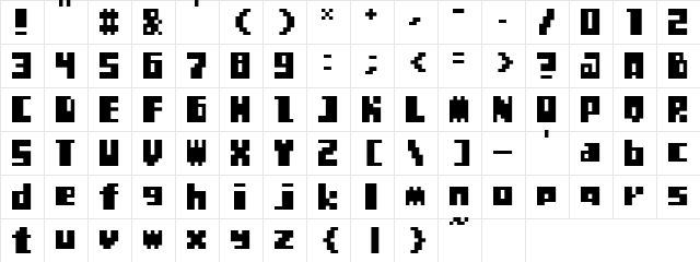 ETBoogieBlocks Regular  glyph index