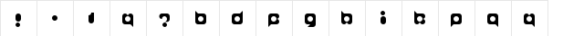 gappy Regular  glyph index