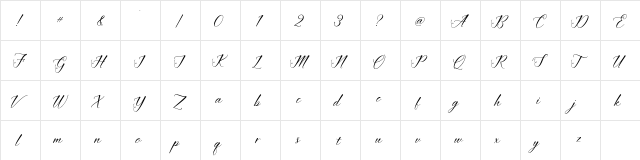 Imata Script DEMO Regular  glyph index