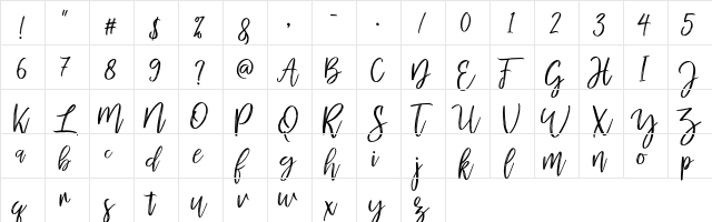 mellony dry brush Regular  glyph index