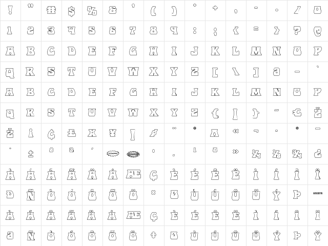 Hip Pocket Outline Regular  glyph index