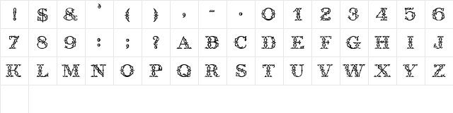 Trellis Display Caps SSi Regular  glyph index
