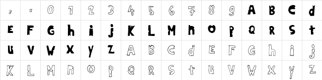 HildiniaDonut Regular  glyph index