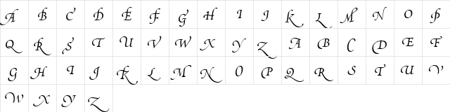 PoeticaSuppSwashCapitalsIII RomanItalic  glyph index