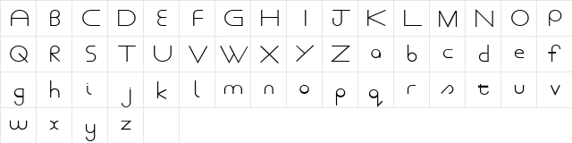 Powwow Regular  glyph index